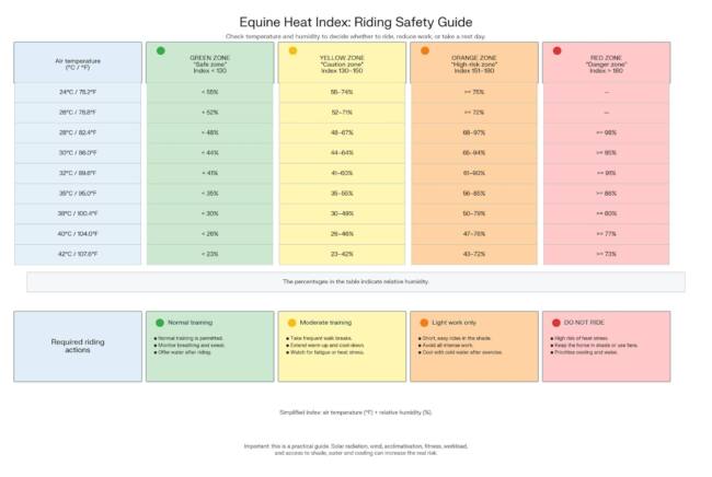 equine heat index riding safety guide equine heat index riding safety guide